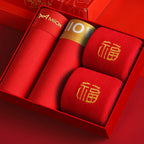 MiiOW Organic Cotton Boxer Socks Set Men Underwear Boxers Trunks Antibacterial Male Panties Boxershorts Underpants Red L-3XL New