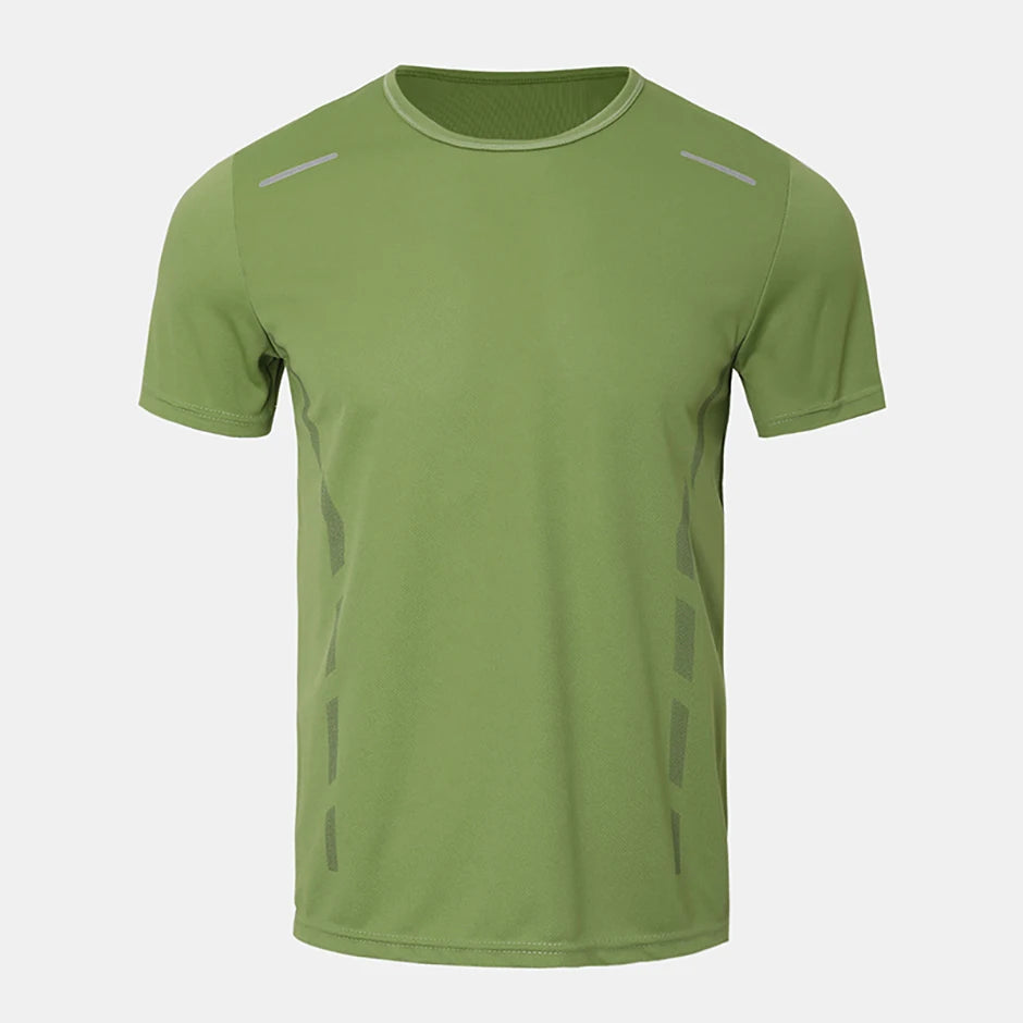 4/1 Pcs Men's Summer Multicolor Quick-drying Sports Short Sleeve Loose Breathable Fitness Running Badminton T Reflective Strip