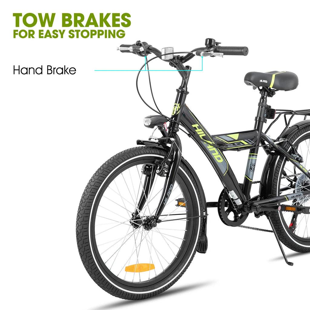 Hiland 20/24 Inch Children's Mountain Bike for Children Boys Girls from 6-10 Years with Shimano 6 Speed Gears