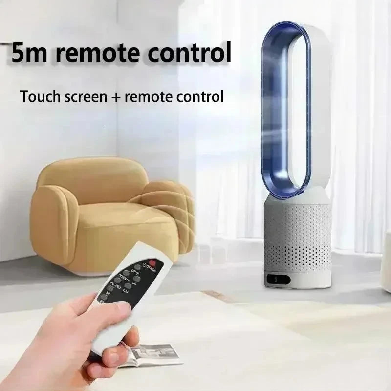 2026 Ultra-Silent Bladeless Fan Air Purification & Circulation Tower Fan for Dormitory Desk Floor Bedroom