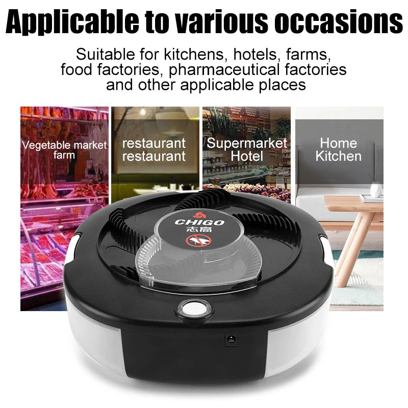 CHIGO Flycatcher Rechargeable/USB Electric Fly Trap Safety Indoor Flytrap Outdoor Insect Pest Catching Tool For Kitchen Garden