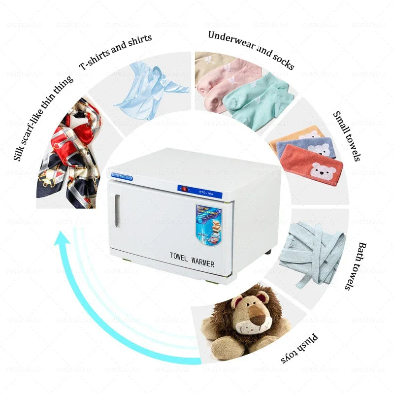 16L Towel Warmer Sterilization Cabinet With UV Disinfection for Facial Salon Spa Towel Hot Towel Heating Cabinet Box 110v/220v