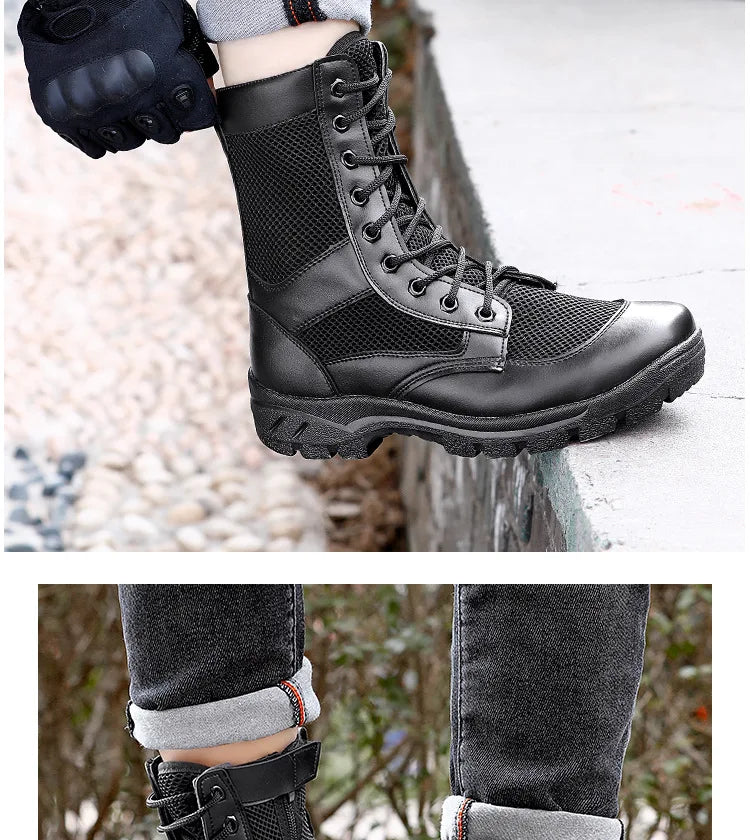 Summer Ultralight   Boots Men Womens Zipper Mesh Breathable Canvas Outdoor Hiking Shoes  Training Work Shoes