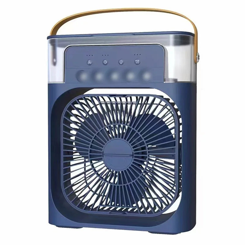 3 In 1 Mini Air Cooler Fan Portable Household Air Conditioner Humidifier LED Night Light For Home Office Desk Use25.5x18.5x8cm