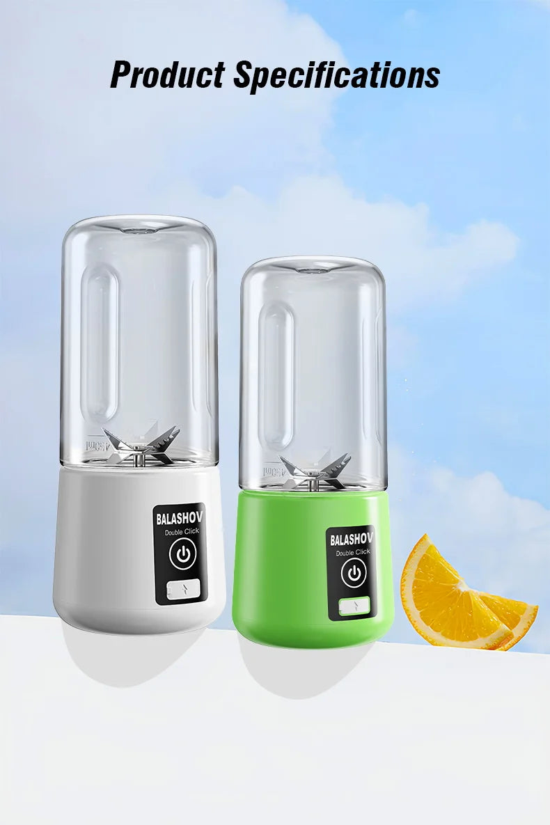 Portable Juicer Blender 450ml Juice Maker USB Rechargeable Lemon Orange Fruit Juicing Cup Electric Juice Machine Travel Juicers