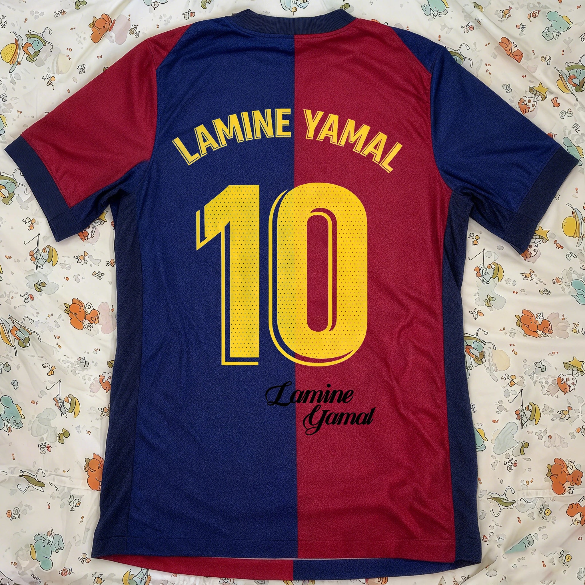 AI CHATGPT Lamine Yamal Short Sleeve Football Shirt Number 10 Youth Kids Training Soccer Uniform Breathable family Jersey Tee