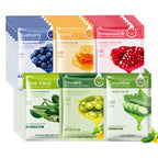 20pcs Natural Plant Facial Mask Moisturizing Oil Control Anti-Aging Fruit Aloe Korean Sheet Face Mask Beauty Skin Care Prodcuts