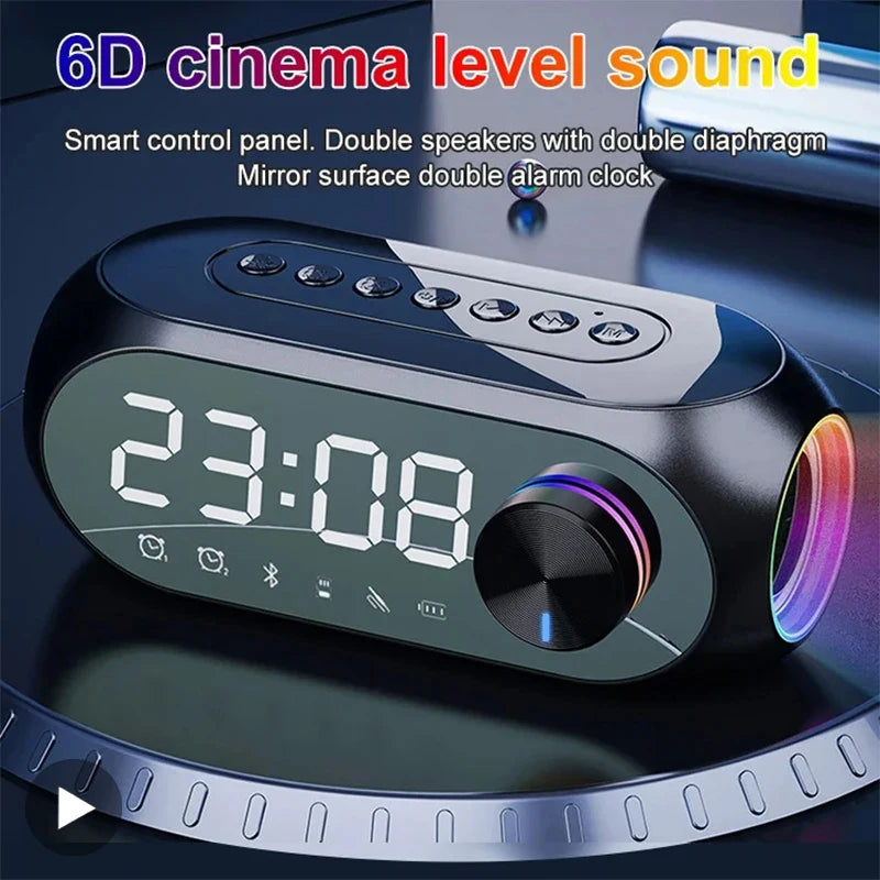 Alarm Clock Radio FM Bluetooth Speaker Portable Subwoofer Caixa De Som Sound Box Music Wireless Mini Woofers Bocina Lamp Column Main image