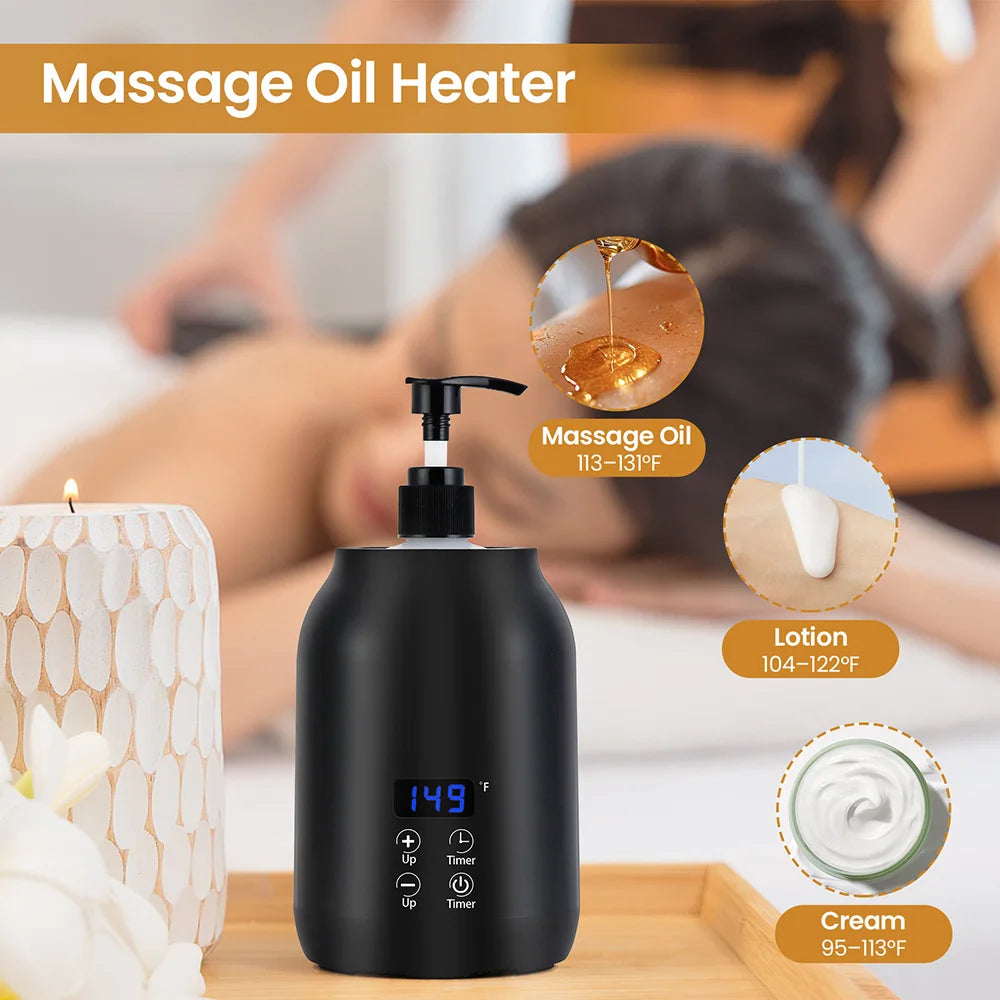 Massage Oil Heater Lotion Essential Cream Bottle Warmer LED Display Temperature Control Quick Heating Body Oils For Salon SPA Main image