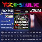 NEW ygk g-soul pe line X16 strands fishing line braided 300/500M For fishing equipment carp Multifilament Strong Weaves Wired PE