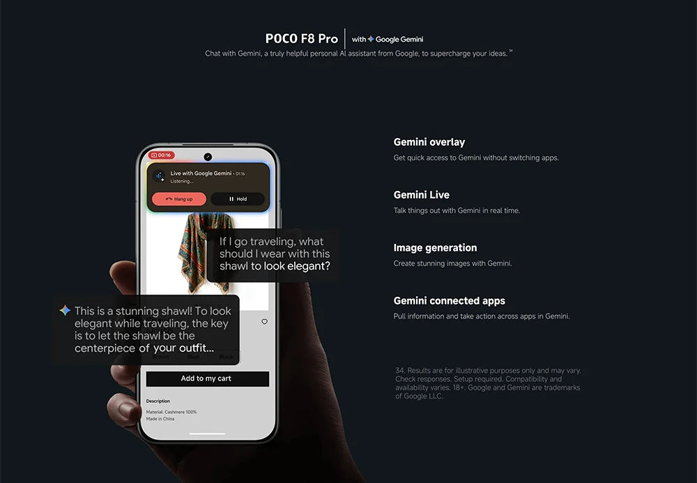 Global Version POCO F8 Pro 5G smartphone 5G 6.59" Snapdragon® 8 Elite Mobile Platform 6210mAh 100W 50MP camera IP68 NFC XIaomi