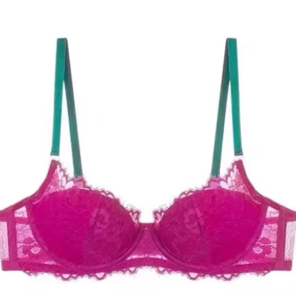 Sexy Lace Bra & Panty Set Minimizer Anti-Sag Full Coverae Adjustable Underwire Big Bust Support Thin Side Support No Spillageg