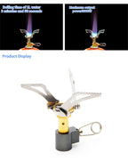 Outdoor Gas Stove Camping Burner Portable Mini Folding Stove Gas Heater Survival Furnace Foldable Furance Head for Picnic Cooker