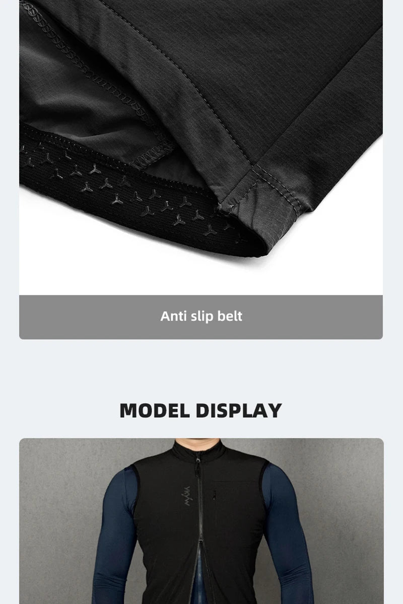 YKYWBIKE Men Cycling Gelit Thermal Fleece Bicycle Windbreaker Sleeveless Bike Vest Windproof Waterproof Cycling