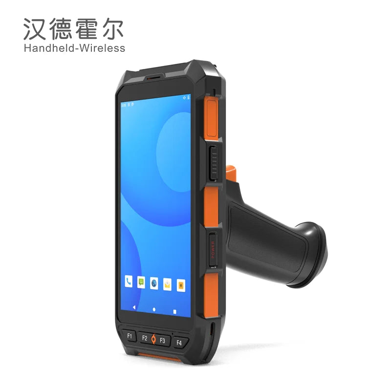 5.5inch Portable Handgrip Android 13 PDAS Rfid Reader Scanner Rug Handheld Barcode Scanner with 8000mah 64g Octa Core WiFi NFC
