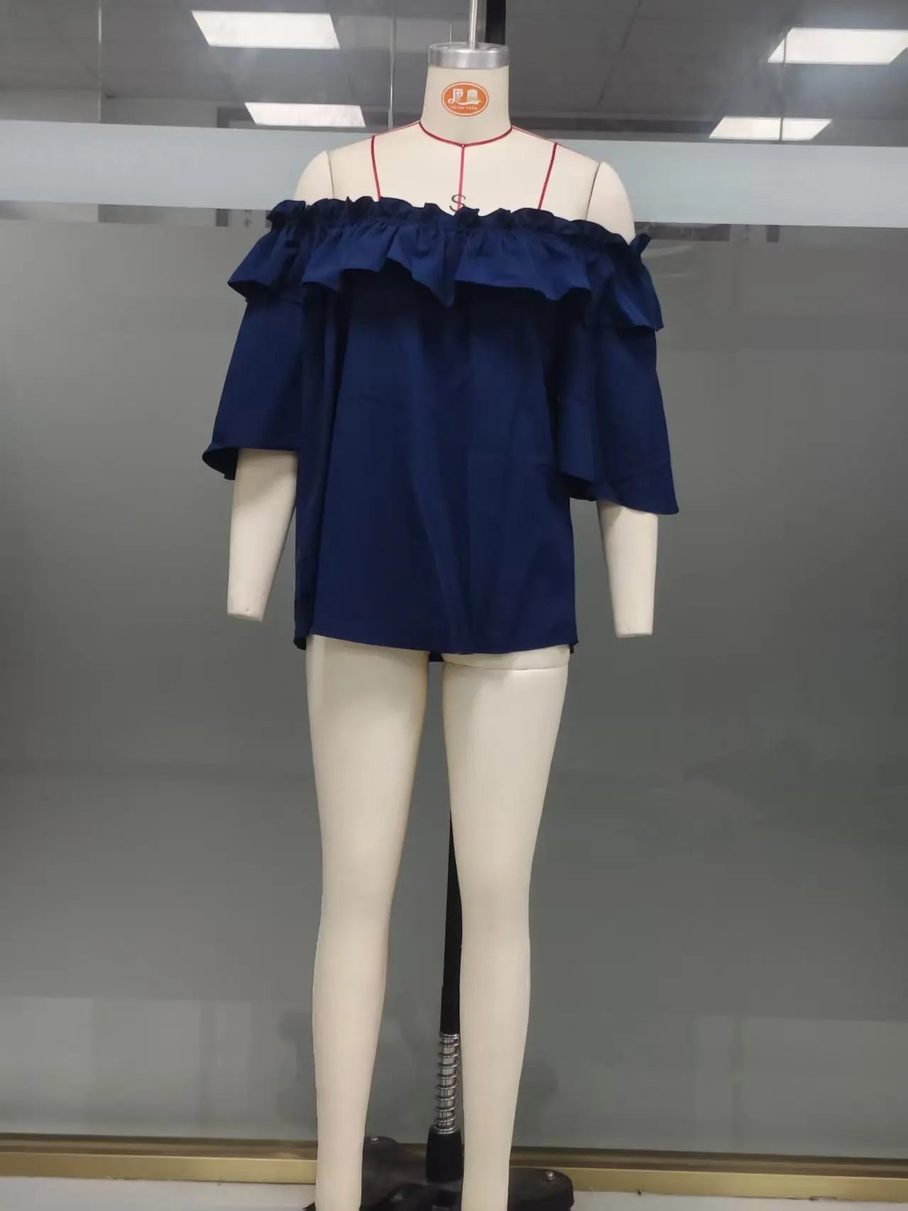 Fashion Ruffled Sexy One Shoulder Women's Short Sleeve Shirt Summer New Casual Loose Tops Female Elegant Versatile Office Shirt
