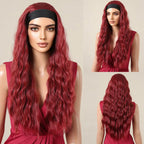 ALAN EATON Long Blonde Synthetic Headband Wig Ombre Blonde Straight Hair Wigs Natural Looking Heat Resistant Fiber for Daily Use