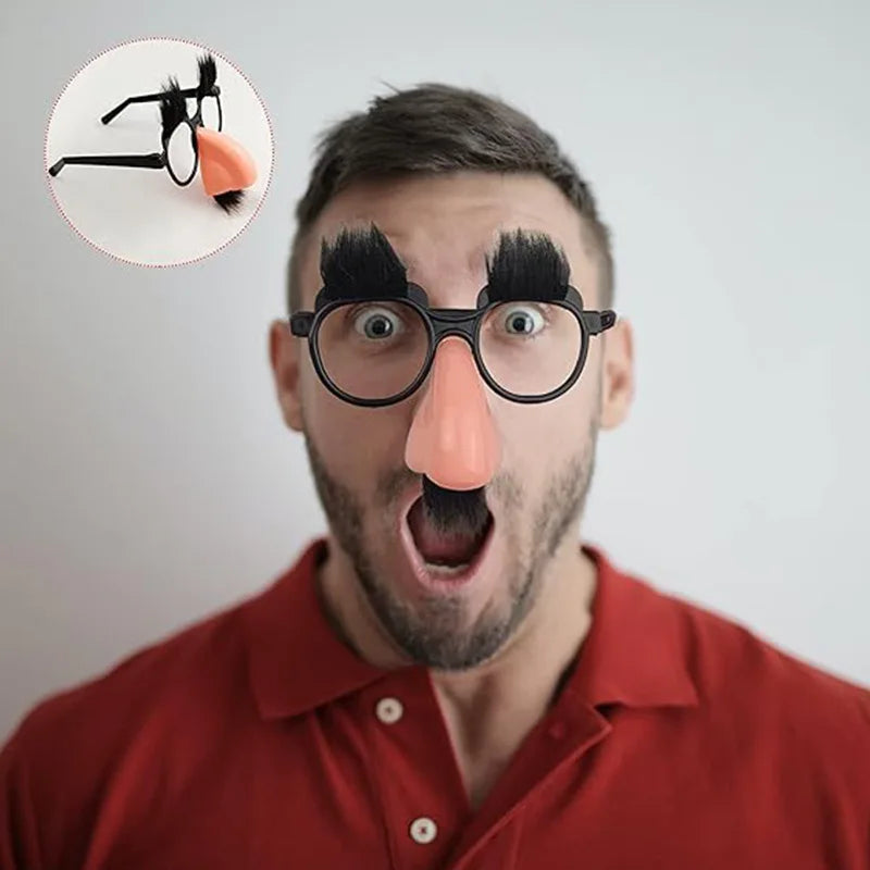 Novelty Glasses Funny Big Nose Glasses with Eyebrows / Mustache Halloween Birthday Parties Funny Photo Props