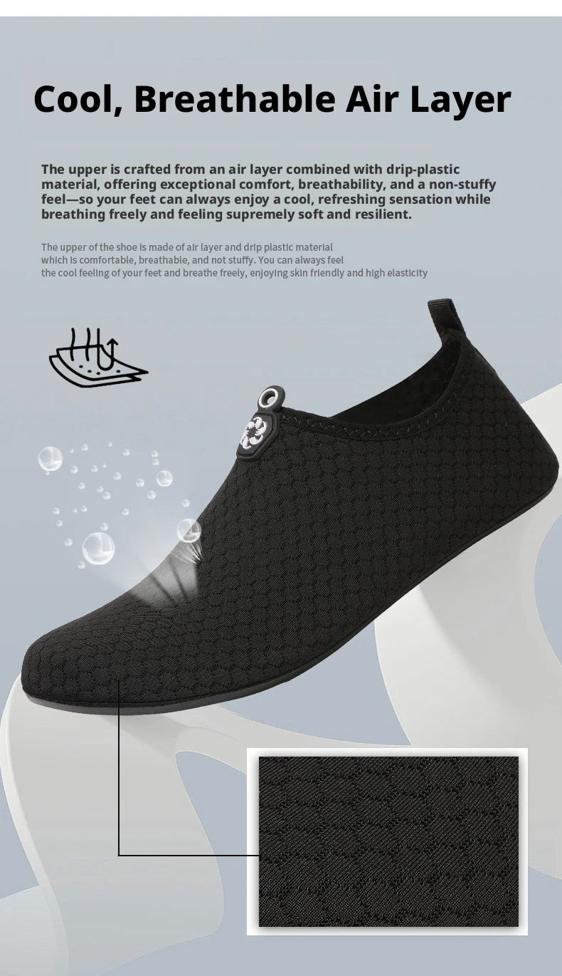 Black Water Shoes Unisex Quick Dry Non-Slip Aqua Shoes Breathable Beach Swimming Diving Wading Sneakers for Men Women Outdoor Sp