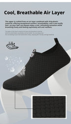 Black Water Shoes Unisex Quick Dry Non-Slip Aqua Shoes Breathable Beach Swimming Diving Wading Sneakers for Men Women Outdoor Sp