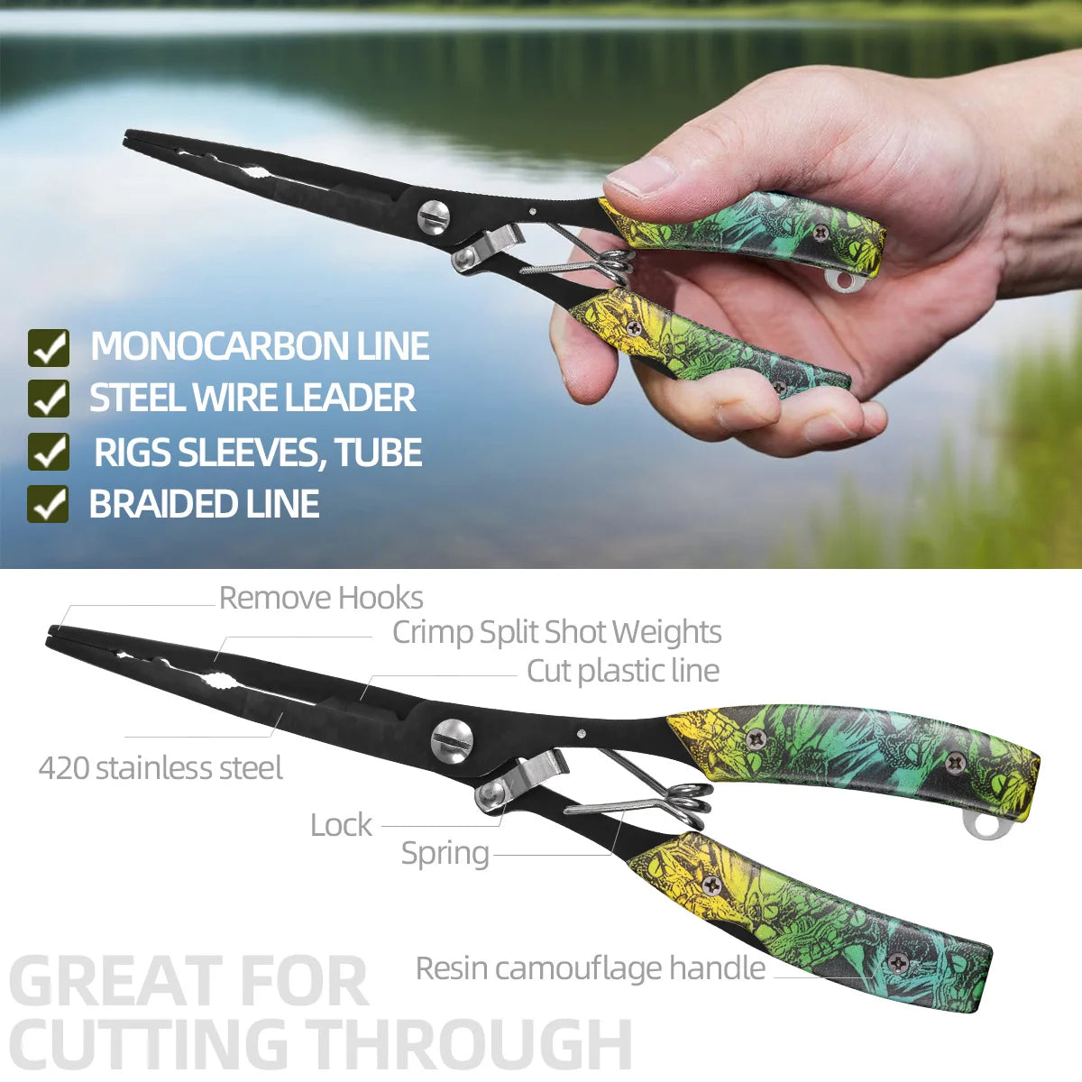 Multifunctional fishing accessories: stainless steel fishing pliers, seawater-resistant, outdoor fishing tools, men's gifts