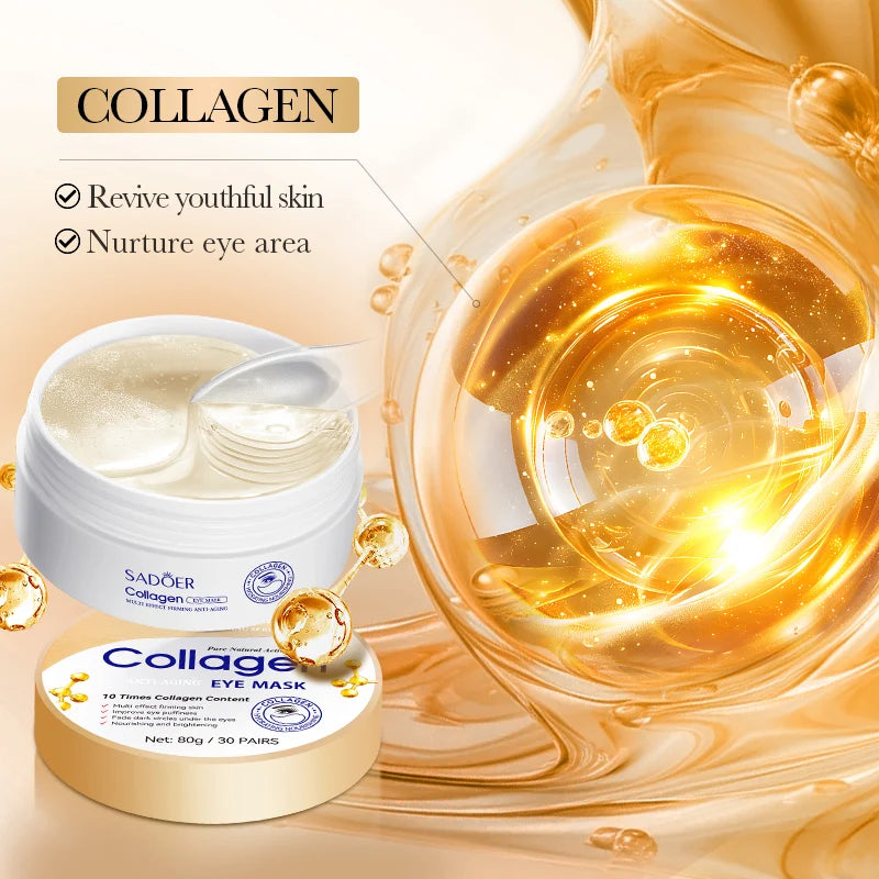 Collagen eye mask, deep moisturizing, firming the skin around the eyes, eye care, anti-aging skincare, making the skin younger