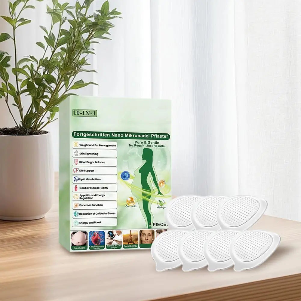 2026 Newest Nano Microneedle Firming Sticker - Moringa & Curcumin Extract, Skin Tightening, Fat Management For Women Men