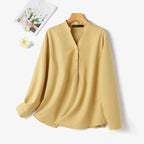ZANZEA Women Fashion Whiter Shirts Casual Loose Button Down Blusas 2024 Summer Office Blouse Korean OL V-neck Long Sleeve Tunics