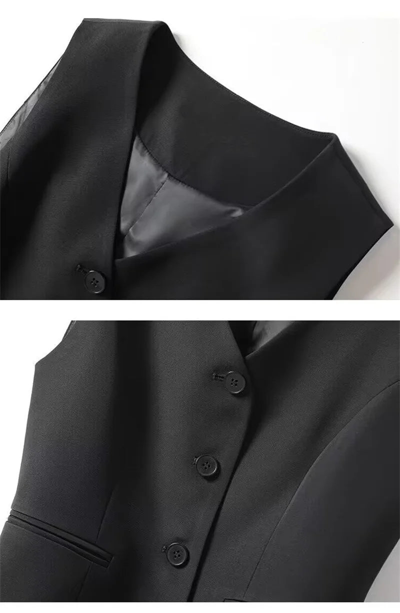 Spring Summer Korean Fashion Vest 2025 New Women Short Fashion V-neck Sleeveless Casual Blazer Waistcoat Coats Female Tops
