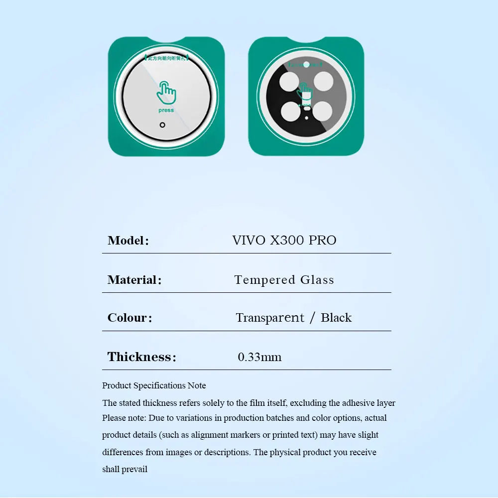 Lereach for VIVO X300 Ultra X300S Self-Locating Frame Tempered Glass Camera Lens Protector Anti-Scratch Film