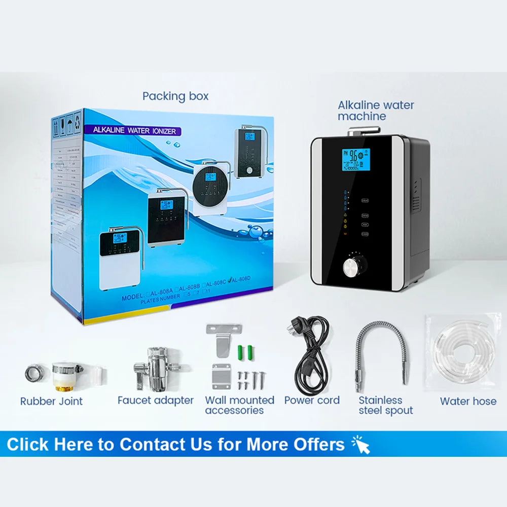 CAWOLO Alkaline Water Ionizer Machine PH Water Device Alkaline Water Dispenser 11 Plates Platinum Coating Alkaline Water Ioniser