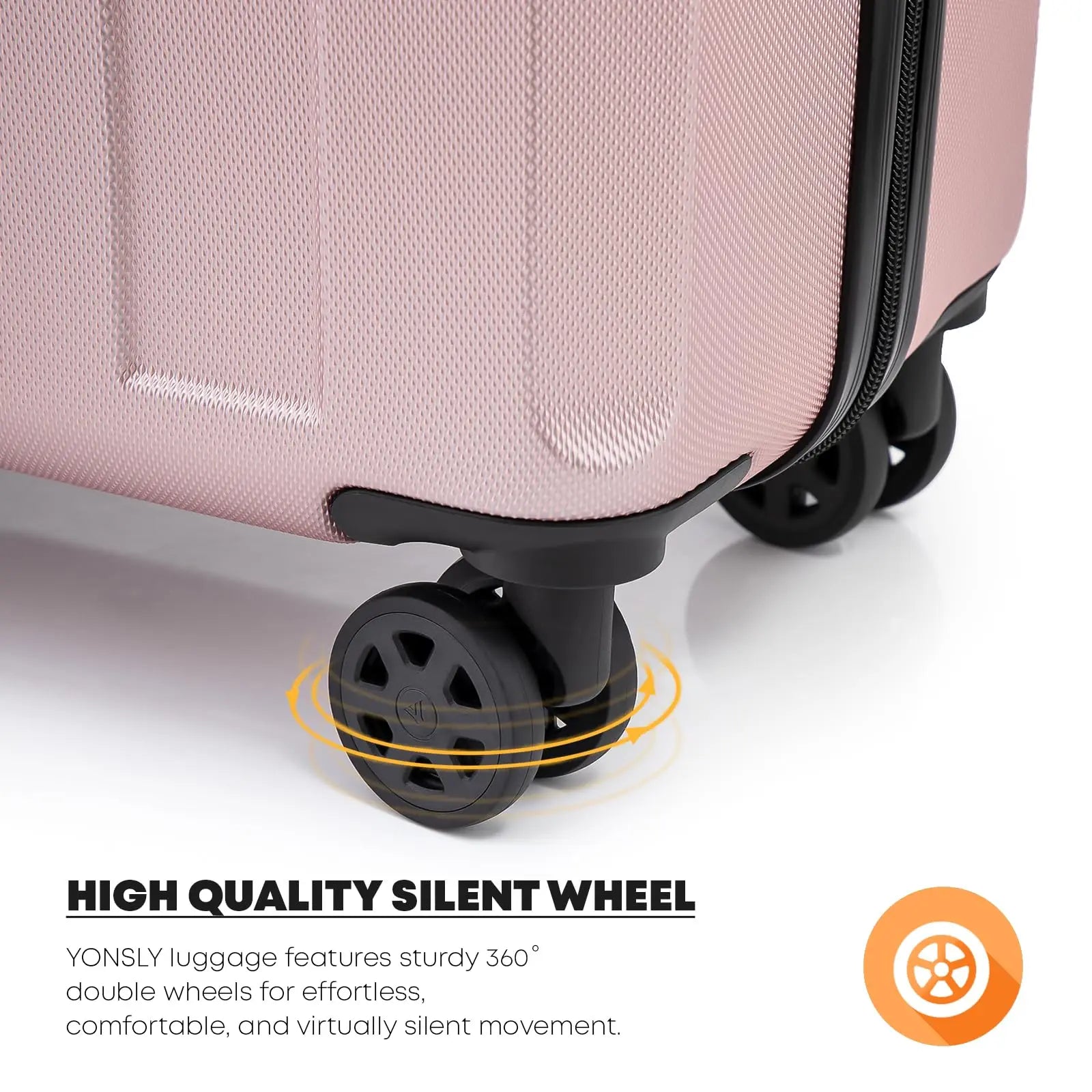 YONSLY Hardshell Suitcase 20/24/28 Inches with TSA Lock YKK Zipper 4 Silent 360° Wheels Mesh Compartment Trolley Rolling Luggage Hand Luggage Suitcase for Business Trips, Vacations, Family Journeys, and Weekend Getaways