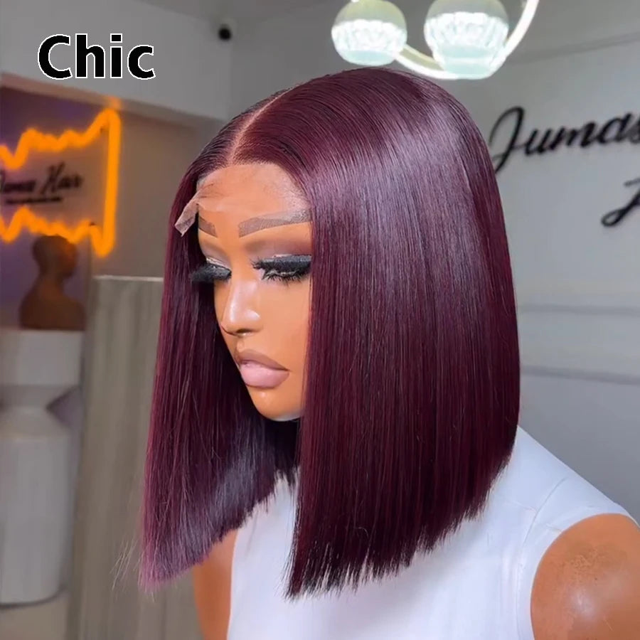 260% Density Real HD 5x5 Lace Closure Wigs Super Double Drawn Vietnamese Virgin Hair Short BOB Wig Glueless Pre Plucked Lace Wig
