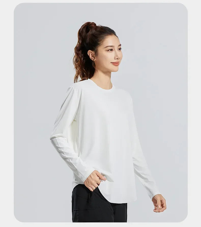 STOUREG Yoga Cover Up, Breathable Sportswear, Loose Fitness Shirt, Plus Size Workout Tops, Summer Cooling T-shirt