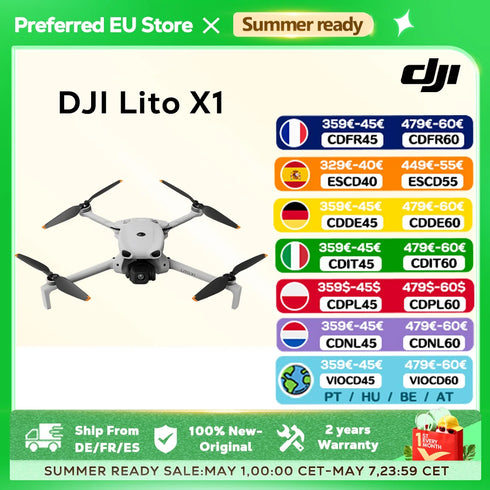 DJI Lito X1 Foldable Lightweight 4K Drone with Obstacle Detection ActiveTrack 1/1.3 Inch Sensor 15km Transmission for Beginners C0