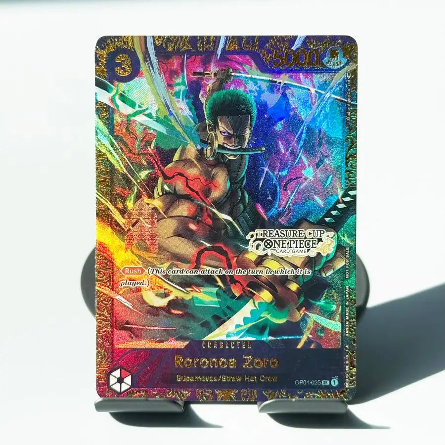 One Piece Roronoa Zoro Series Set Championship Treasure Cup Promo Anime Collectibles DIY Replica Cards Texture Card