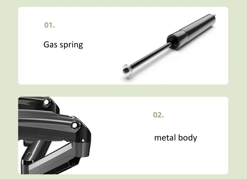 Desktop NB F160 + FP-2 Gas Spring Dual Arm for 17"-27" Monitor Holder + 10"-17" Laptop Support Air Press Mount Stand Load 2-9kg