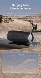 ZEALOT-S56 Bluetooth Speaker 40W Output Power Bluetooth Speaker with Excellent Bass Performace IPX6 Waterproof camping speaker