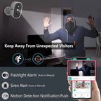 ANRAN 2K Rechargeable Battery Camera 2.4G WiFi Camera Wireless Home Surveillance Security Cameras PIR ,IP65 ,work with ANRAN app