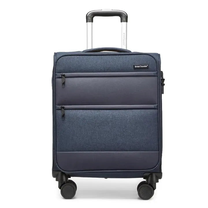 British Traveller Cargo Case 53.5x40x21cm Lightweight hand luggage 4 Rolls TSA Lock Soft Luggage fabric