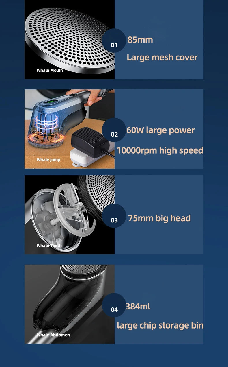 60W Commercial Lint Remover Spool Machine Professional Hairball Trimmer Clothes Electric Lint Remover Dry Cleaners Shaving Ball