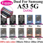 10Pcs Dual Card Phone Sim SD Card Tray For Samsung Galaxy A14 A24 A34 A54 A13 A23 A33 A53 A73 Sim Card Holder Adapter Drawer