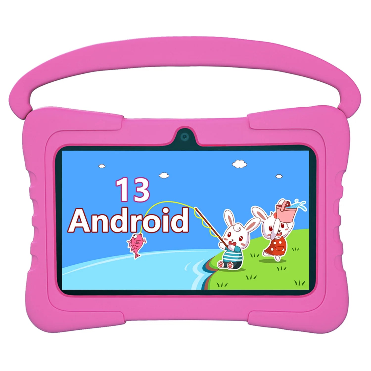 7 Inch Kid Tablet Android 13 Quad Core 4GB RAM 64GB ROM 4000mAh WiFi Bluetooth Children's Gift Kids Software with Silicone Case Main image