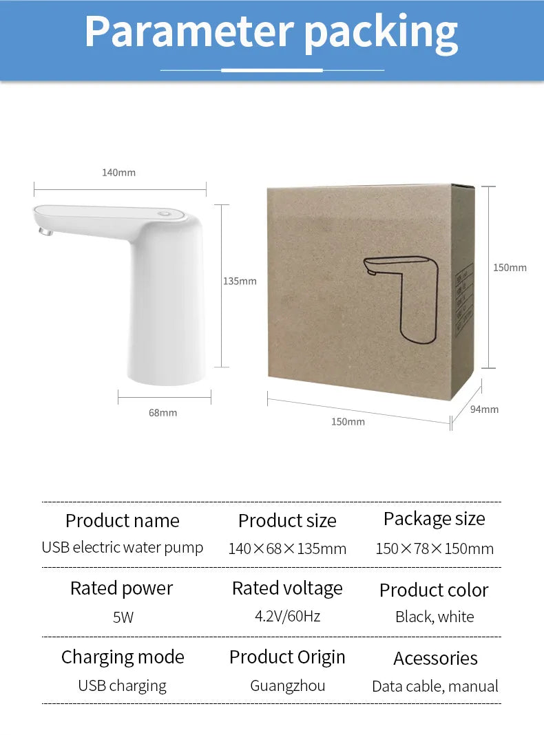 Water Dispenser automatic  Mini Barreled Water Electric Pump USB Charge Portable Water Dispenser Drink Dispenser