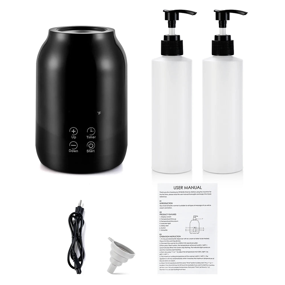 Massage Oil Heater Lotion Essential Cream Bottle Warmer LED Display Temperature Control Quick Heating Body Oils For Salon SPA