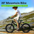 20"  7 Speeds Mountain Bike Kids Bicycle Dual-Disc Brakes Unisex Children's Bicycle Height Adjustable MTB Boys Girls Riding Bike