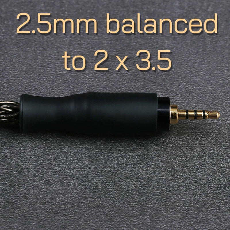 OPENHEART 16 Core Headphone Cable 1 to 2 jack dual 3.5/2.5/4.4mm/XLR Balance Cable For HIFIMAN DENON Replacement Cable 2m 3m