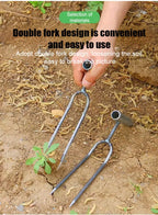 Handheld Adjustable Gardening Two Teeth Fork Stainless steel multifunction Gardening Spade Fork