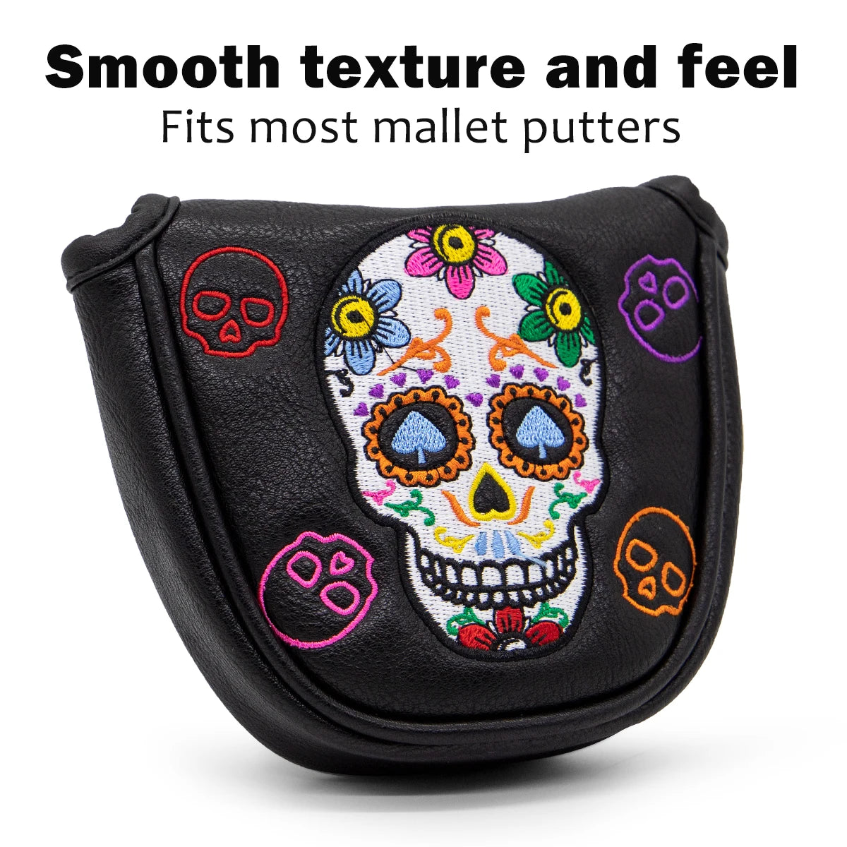 Golf Club Headcovers #1 #3 #5 Wood Head covers Skulls Design Driver Fairway Hybrid Woods Headcover Black PU Premium Leather Head