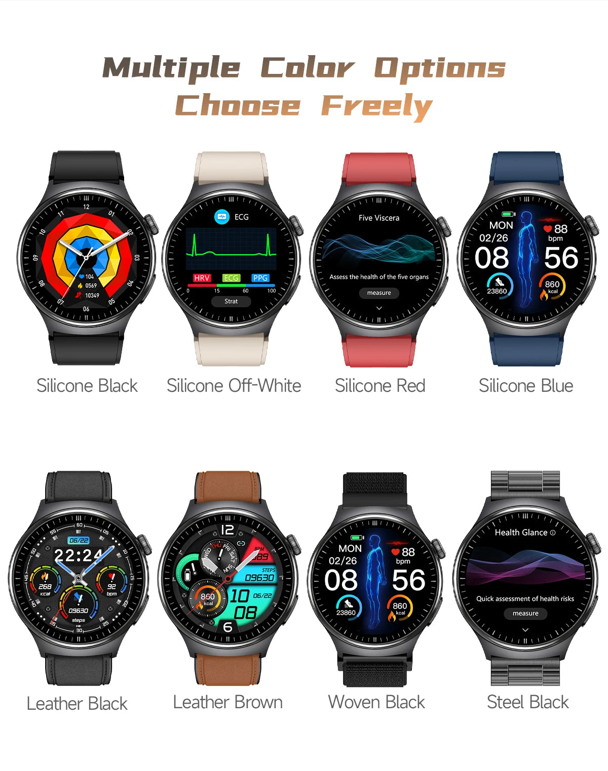 2026 New Accurate Body Health analysis Smart Watch Men ECG Blood lipids Uric acid Blood Pressure Body Fat Voice Call Smartwatch